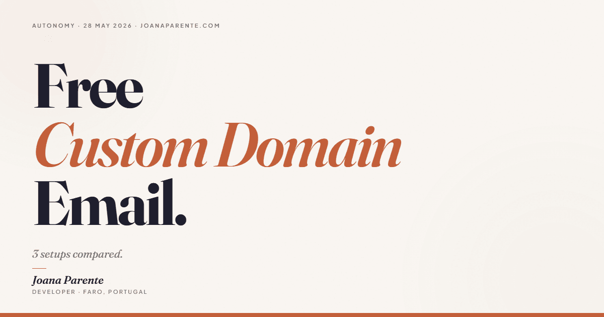 Free Custom Domain Email — 3 setups compared.